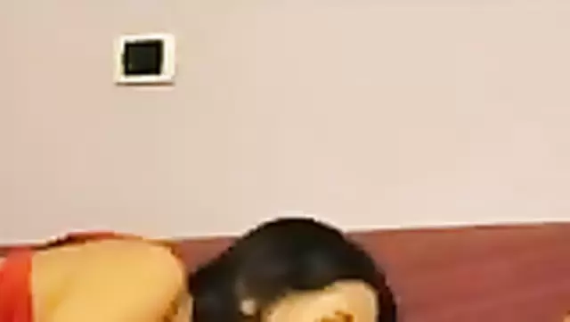 Brunette gives a passionate blowjob to an Uzbek man